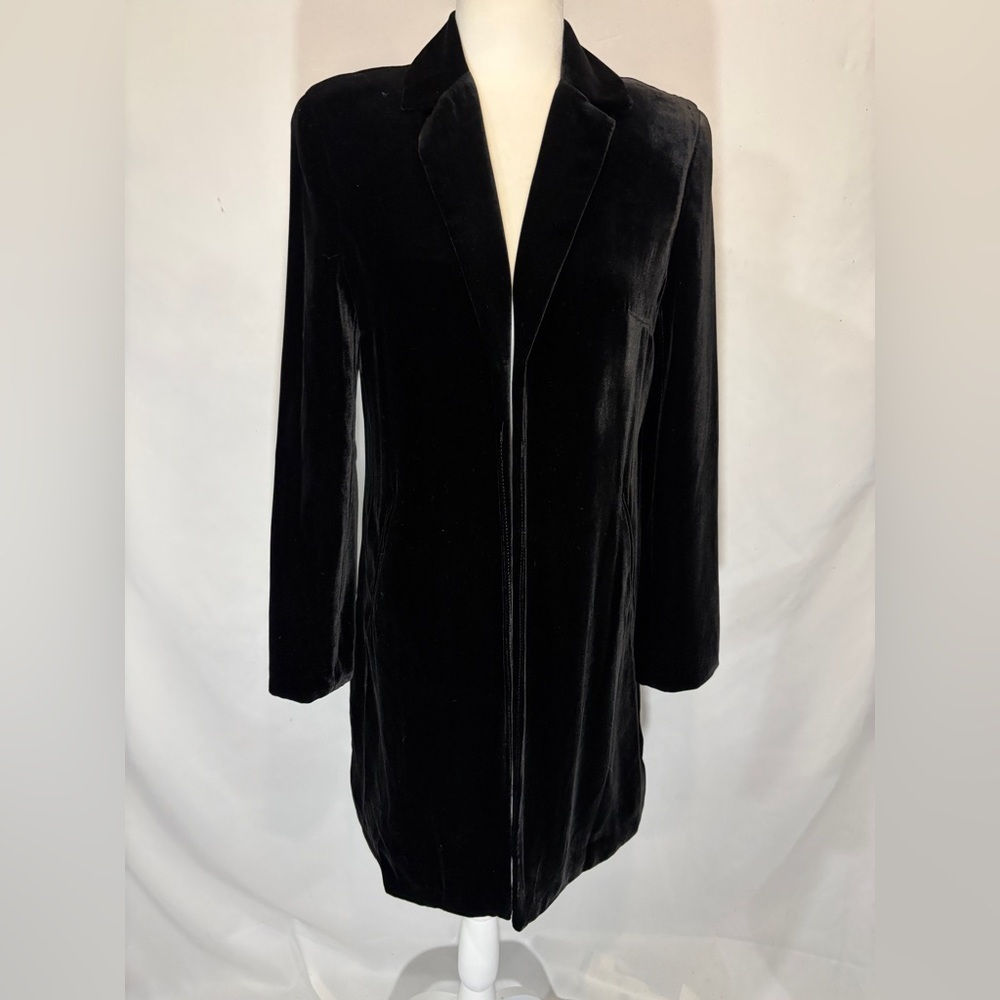 Talbots Long Classic Black Velvet Jacket